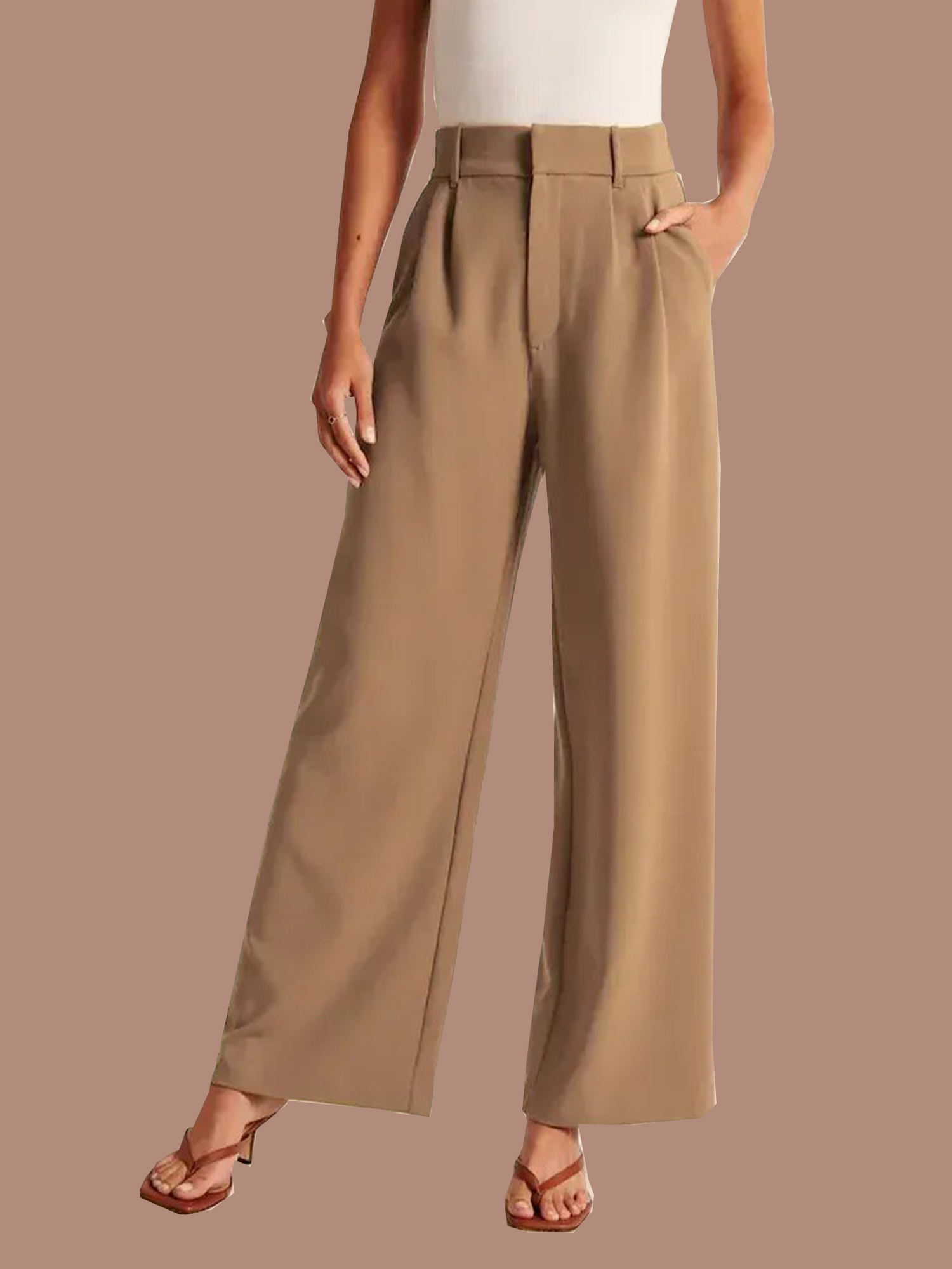 7-309 The Effortless Tailored Wide Leg Pants For Women (Buy 2 Free Shipping) - Image 1