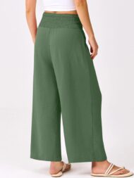 Women's Smocked Waist Wide Leg Palazzo Pants (Buy 2 Free Shipping) - Image 3