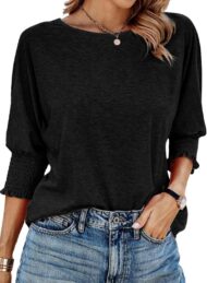 Women's Round Neck 3/4 Sleeve Basic T-Shirts (Buy 3 Free Shipping) - Image 8