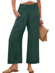 Women's Smocked Waist Wide Leg Palazzo Pants (Buy 2 Free Shipping) - Image 18