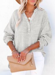 Women's Casual V-Neck Gauze Blouse (Buy 2 Free Shipping) - Image 6