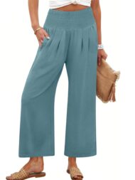 Women's Smocked Waist Wide Leg Palazzo Pants (Buy 2 Free Shipping) - Image 7