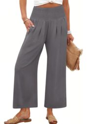 Women's Smocked Waist Wide Leg Palazzo Pants (Buy 2 Free Shipping) - Image 15