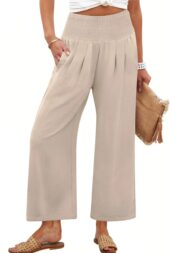 Women's Smocked Waist Wide Leg Palazzo Pants (Buy 2 Free Shipping) - Image 14