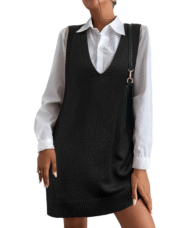 Women's V-Neck Sweater Vest Dress with Pockets (Buy 2 Free Shipping) - Image 2
