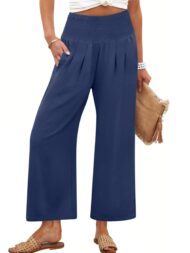 Women's Smocked Waist Wide Leg Palazzo Pants (Buy 2 Free Shipping) - Image 17