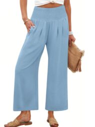 Women's Smocked Waist Wide Leg Palazzo Pants (Buy 2 Free Shipping) - Image 12
