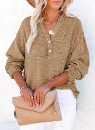 Women's Casual V-Neck Gauze Blouse (Buy 2 Free Shipping) - Image 9