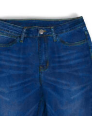 Ladies Flared High Waist Denim Button Stretch Trousers - Image 13
