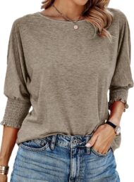 Women's Round Neck 3/4 Sleeve Basic T-Shirts (Buy 3 Free Shipping) - Image 11