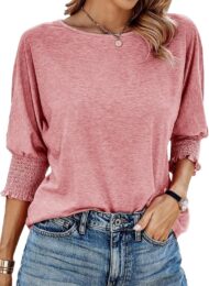 Women's Round Neck 3/4 Sleeve Basic T-Shirts (Buy 3 Free Shipping) - Image 10