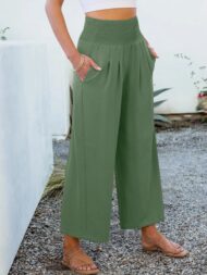 Women's Smocked Waist Wide Leg Palazzo Pants (Buy 2 Free Shipping) - Image 5