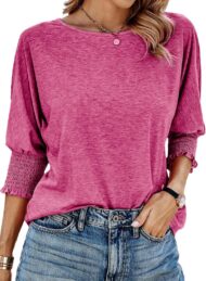 Women's Round Neck 3/4 Sleeve Basic T-Shirts (Buy 3 Free Shipping) - Image 7