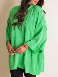 Oversize High Neck Urban Ribbed Tunic (Buy 2 Free Shipping) - Image 4