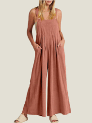Sleeveless Wide Leg Jumpsuit with Pockets (Buy 2 Free Shipping)