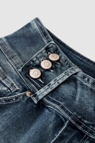 Vintage Button Mid Rise Flared Jeans - Image 14