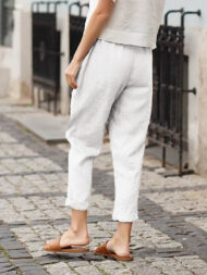 Linen-cotton Women's Large Size Loose Pants - Image 3