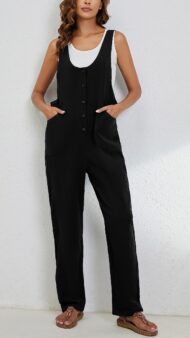 Women's Adjustable Straps Button Up Jumpsuit (Buy 2 Free Shipping) - Image 7