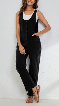 Women's Adjustable Straps Button Up Jumpsuit (Buy 2 Free Shipping) - Image 6