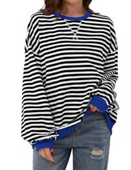 Women's Oversized Striped Long Sleeve Pullover (Buy 2 Free Shipping) - Image 6