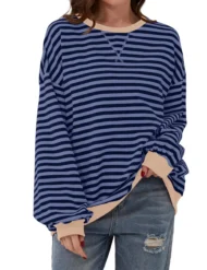 Women's Oversized Striped Long Sleeve Pullover (Buy 2 Free Shipping) - Image 20