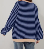 Women's Oversized Striped Long Sleeve Pullover (Buy 2 Free Shipping) - Image 21