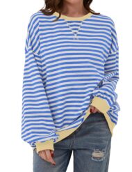 Women's Oversized Striped Long Sleeve Pullover (Buy 2 Free Shipping) - Image 10