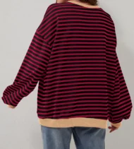 Women's Oversized Striped Long Sleeve Pullover (Buy 2 Free Shipping) - Image 19