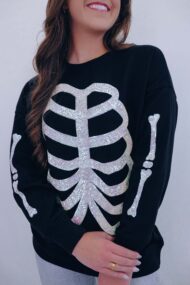 Women's Heart Skeleton Sequin Embellished Sweatshirt (Buy 2 Free Shipping) - Image 7