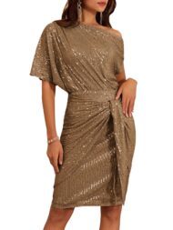 Women's Off Shoulder Sequins Bodycon Dress (Buy 2 Free Shipping) - Image 7