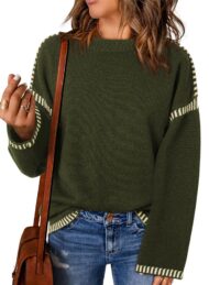 Women's Contrast Cable Knit Pullover Sweater (Buy 2 Free Shipping) - Image 7