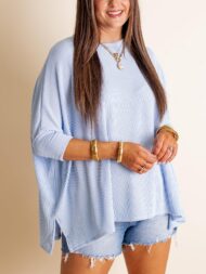 Women's Oversized Half Sleeve Ribbed Top (Buy 2 Free Shipping) - Image 14