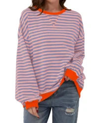 Women's Oversized Striped Long Sleeve Pullover (Buy 2 Free Shipping) - Image 16