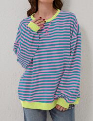 Women's Oversized Striped Long Sleeve Pullover (Buy 2 Free Shipping) - Image 4
