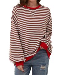Women's Oversized Striped Long Sleeve Pullover (Buy 2 Free Shipping) - Image 14
