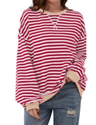 Women's Oversized Striped Long Sleeve Pullover (Buy 2 Free Shipping) - Image 8