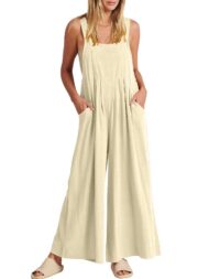 Sleeveless Wide Leg Jumpsuit with Pockets (Buy 2 Free Shipping) - Image 6