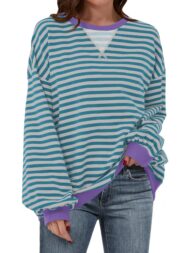 Women's Striped Oversized Sweatshirt (Buy 2 Free Shipping) - Image 3