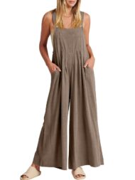 Sleeveless Wide Leg Jumpsuit with Pockets (Buy 2 Free Shipping) - Image 9