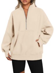 Women's Half Zip Oversized Sweatshirt with Pockerts (Buy 2 Free Shipping) - Image 9