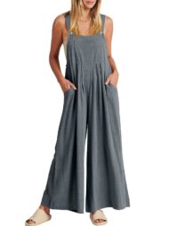 Sleeveless Wide Leg Jumpsuit with Pockets (Buy 2 Free Shipping) - Image 8