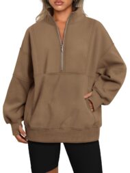 Women's Half Zip Oversized Sweatshirt with Pockerts (Buy 2 Free Shipping) - Image 8
