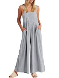Sleeveless Wide Leg Jumpsuit with Pockets (Buy 2 Free Shipping) - Image 7