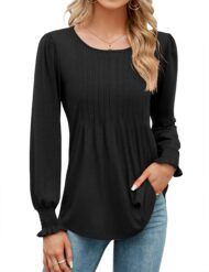 Women's Pleated Puff Long Sleeve Tunic Tops (Buy 2 Free Shipping) - Image 7