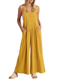 Sleeveless Wide Leg Jumpsuit with Pockets (Buy 2 Free Shipping) - Image 12