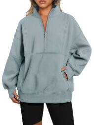 Women's Half Zip Oversized Sweatshirt with Pockerts (Buy 2 Free Shipping) - Image 14