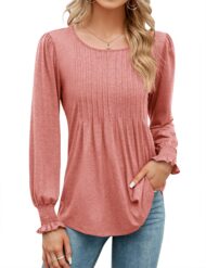 Women's Pleated Puff Long Sleeve Tunic Tops (Buy 2 Free Shipping) - Image 4
