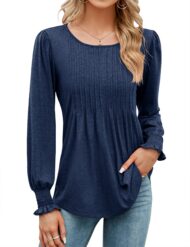 Women's Pleated Puff Long Sleeve Tunic Tops (Buy 2 Free Shipping) - Image 8