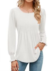 Women's Pleated Puff Long Sleeve Tunic Tops (Buy 2 Free Shipping) - Image 6