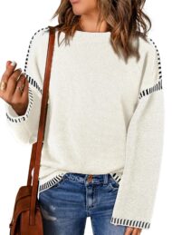 Women's Contrast Cable Knit Pullover Sweater (Buy 2 Free Shipping) - Image 8